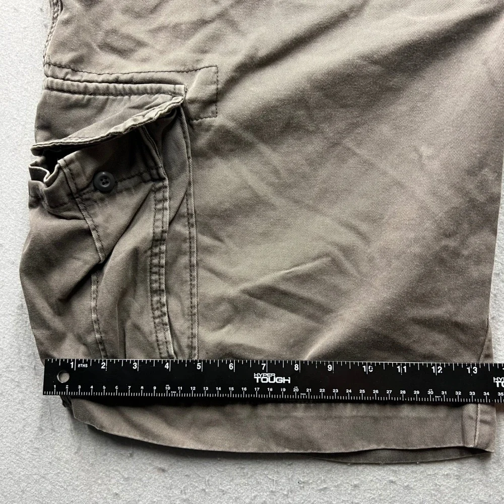 Vintage Old Navy Mens Cargo Shorts Brown Gray Cotton Twill 44 Tall 2038